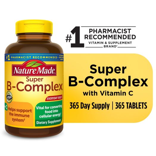Nature Made Super B Complex with Vitamin C and Folic Acid Tablets, 365 Count