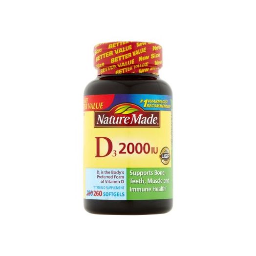 Nature Made D3 Softgels, 2000IU, 260 count