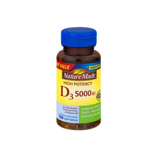 Nature Made D 5000 IU High Potency Softgels Everyday Value, 100 count