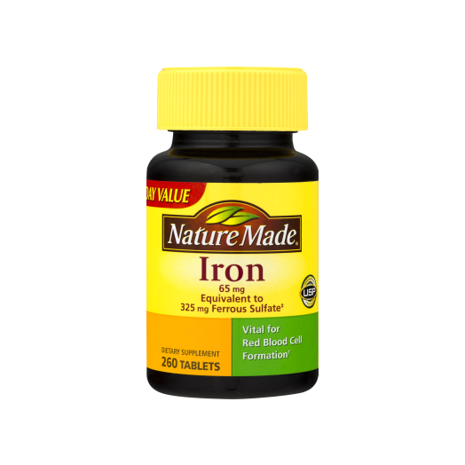 Nature Made Iron Dietary Supplement Tablets, 65mg, 260 ct