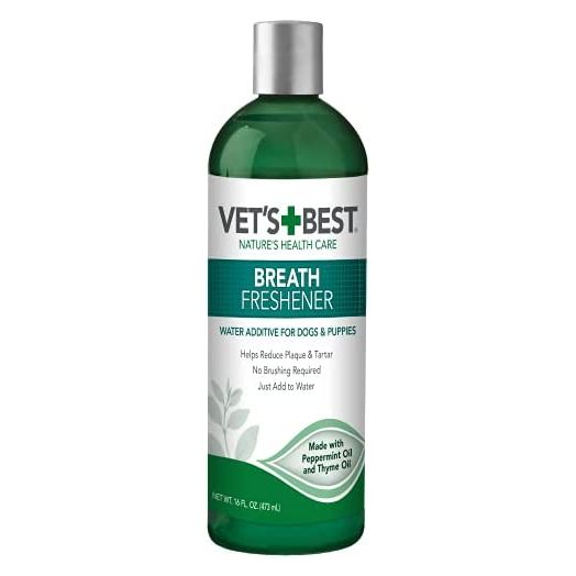 Vet's Best Breath Freshener | Water Additive for Dogs & Puppies | Veterinarian Formulated | 16 Ounces