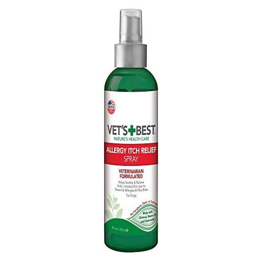 Vet's Best Allergy Itch Relief Spray for Dogs | Soothes Dog Dry Skin | Relieves The Urge to Itch, Lick, and Scratch | 8 Ounces