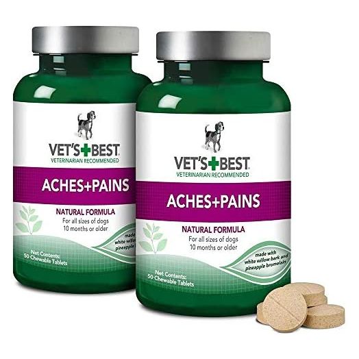 Vet's Best Aspirin Free Aches + Pains Dog Supplement | Vet Formulated for Dog Pain Support and Joint Relief (100 ct (2 Pack))