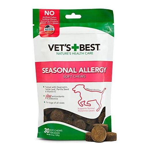 Vet's Best Seasonal Allergy Soft Chew Dog Supplements | Soothes Dogs Skin Irritation Due to Seasonal Allergies