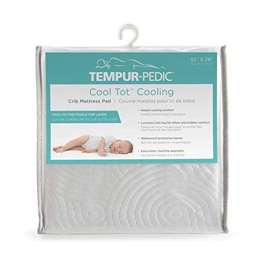 Tempur-Pedic - Cool Tot - Waterproof Cooling Infant and Toddler Crib Mattress Pad Protector - White