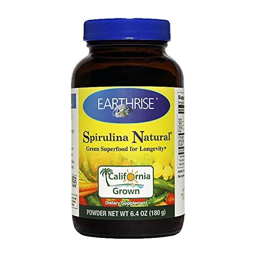 Earthrise ® Spirulina Natural 6.4oz powder, Natural Premium Spirulina from California- Support Immune System, heart, and energy.