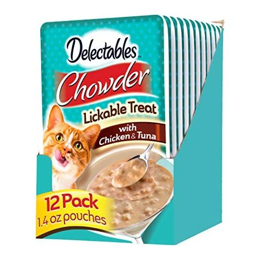 Hartz Delectables Chowder Lickable Wet Cat Treats for Kitten, Adult & Senior Cats, Multiple Flavors