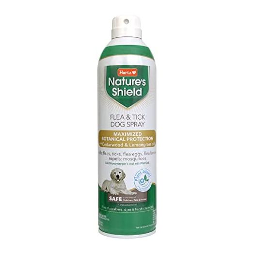 Hartz Nature’s Shield Flea & Tick Spray Treatment for Dogs, Natural and Effective Flea & Tick Prevention and Protection for Dogs with Cedarwood and Lemongrass Oil, 14 Ounces