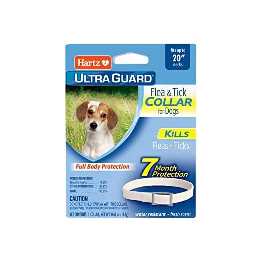 Hartz UltraGuard Flea & Tick Collar for Dogs and Puppies, 7 Month Flea and Tick Protection and Prevention Per Collar, White, Up to 20 Inch Neck
