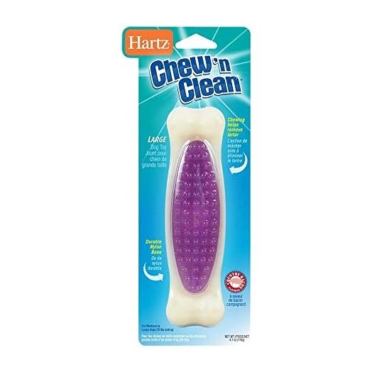 Hartz Chew 'n Clean Bacon-Scented Large Dog Chew Toy (Pack of 2) colors may vary