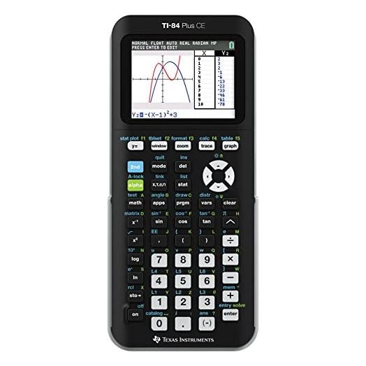 Texas Instruments TI-84 PLUS CE Graphing Calculator, Black (Frustration-Free Packaging) (84PLCE/PWB/2L1/A)