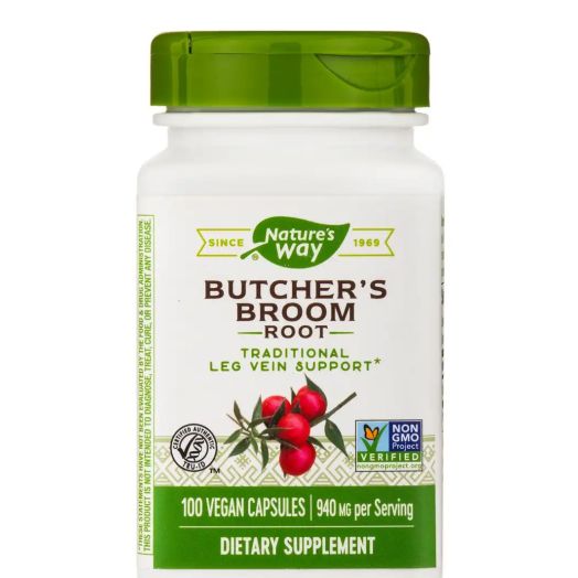 Nature's Way Butcher's Broom Root - 100 Vegan Capsules