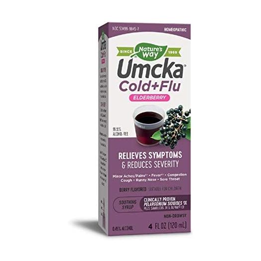 Nature's Way Umcka Elderberry Intensive Cold Plus Flu Syrup, 4 Ounce