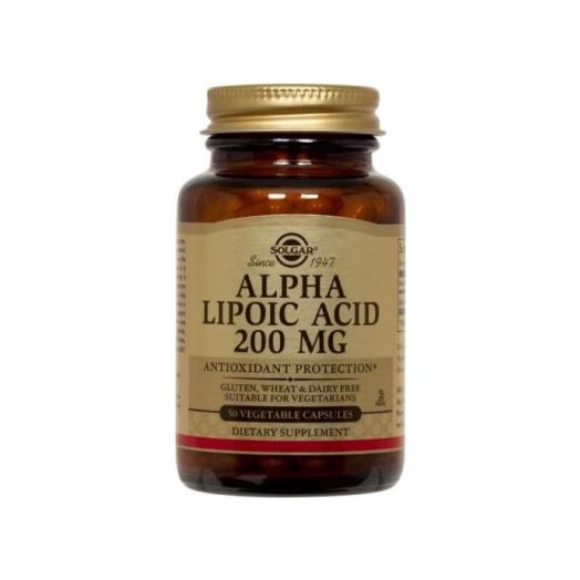 Solgar Alpha Lipoic Acid 200 mg Vegetable Capsules, 50 Ct