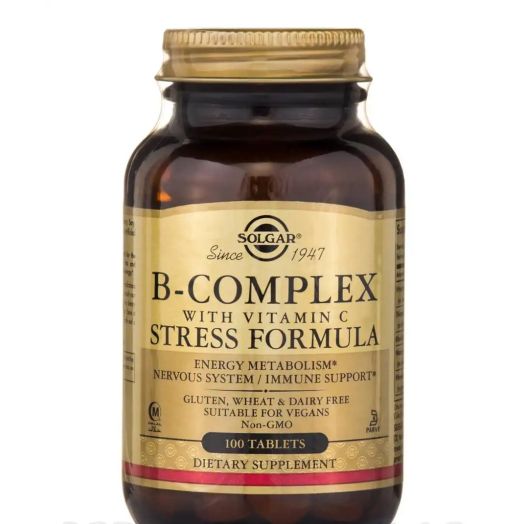 Solgar Vitamin and Herb B-Complex with Vitamin C Stress Formula - 100 Tablets