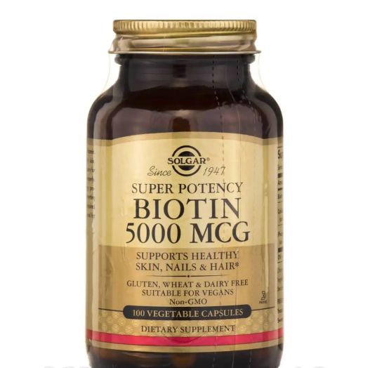 Solgar Vitamin and Herb Biotin 5000 mcg - 100 Vegetable Capsules