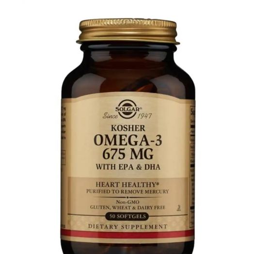 Solgar Vitamin and Herb Kosher Omega-3 675 mg - 50 Softgels