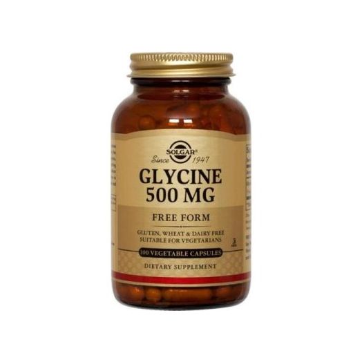 Solgar Glycine 500 mg Vegetable Capsules, 100 Ct