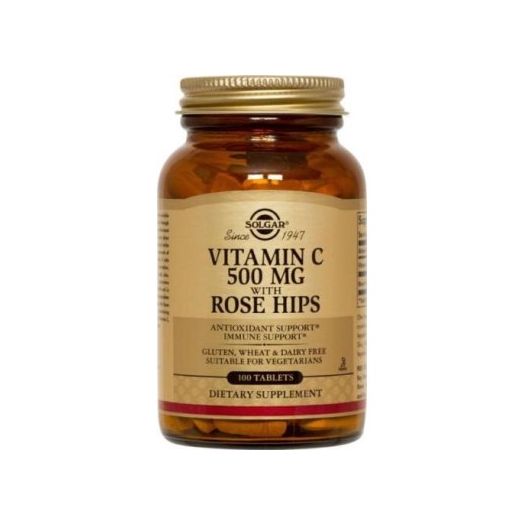 Solgar Vitamin C with Rose Hips 500 mg - 100 Tablets