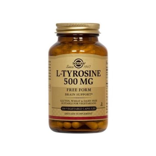 Solgar L-Tyrosine 500 mg Vegetable Capsules, 100 Ct