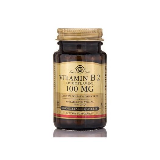 Solgar Vitamin B2 100 mg Vegetable Capsules, 100 Ct