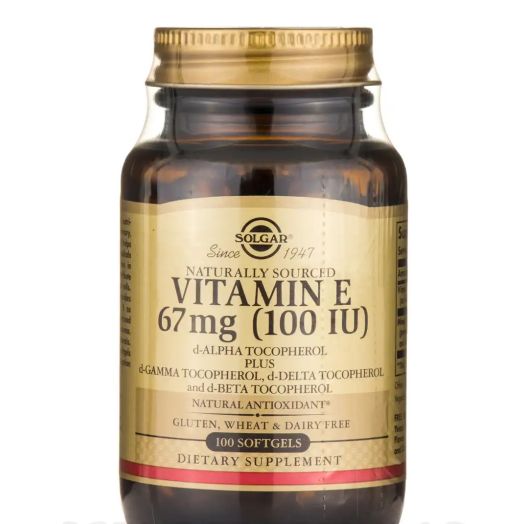 Solgar Vitamin and Herb Vitamin E 67 mg (100 IU) (d-Alpha Tocopherol & Mixed Tocopherols) - 100 Softgels