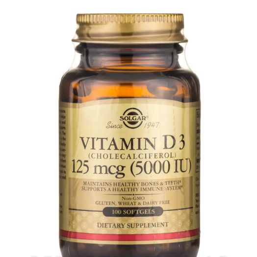 Solgar Vitamin and Herb Vitamin D3 (Cholecalciferol) 125 mcg (5000 IU) - 100 Softgels