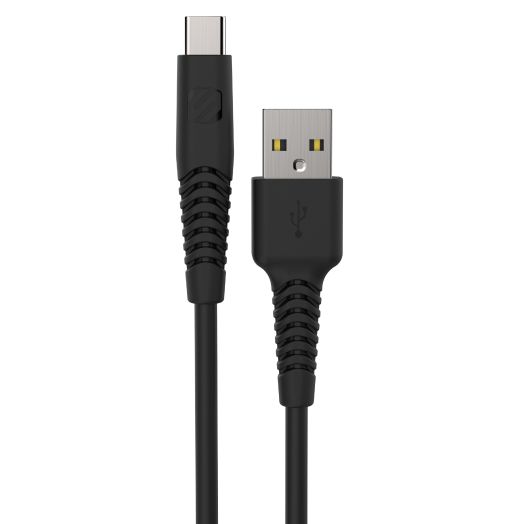 Scosce HDCAB4-SP Strikeline Heavy-Duty Premium USB to Type-C Charge & Sync Braided Cable 4-ft. Black/Space Gray