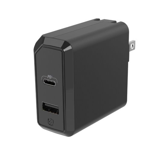 SCOSCHE HPDA2C8 Powervolt™ 30W USB Type-C + USB Type-A Wall Charger compatible with all Power Delivery 3.0, 2.0 and standard USB-C or USB-A Devices