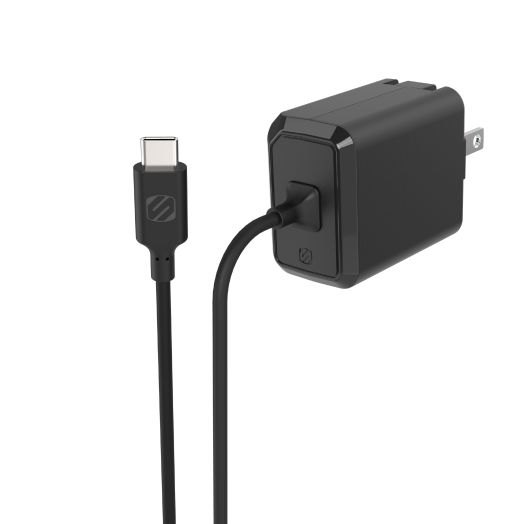 SCOSCHE HPDC86 Powervolt™ 18W USB Type-C Wall Charger with 6-Foot Integrated Type-C cable compatible with all Power Delivery 3.0, 2.0 and standard USB-C Devices