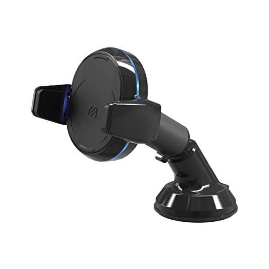 Scosche MGQWDDP-XTET MagicGrip Double Pivot Suction Cup Wireless Charging Phone Mount for Car, Black