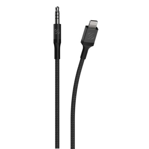 Scosche i3AUXB4SG-SP 3.5mm AUX to MFi Certified Lightning Braided Audio Cable 4-ft. Space Gray