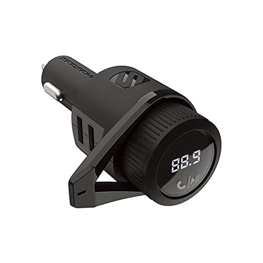 SCOSCHE BTFM5 Bluetooth Hands-Free Car Kit with Digital FM Transmitter and Dual 12W USB Charging Ports For Vehicles
