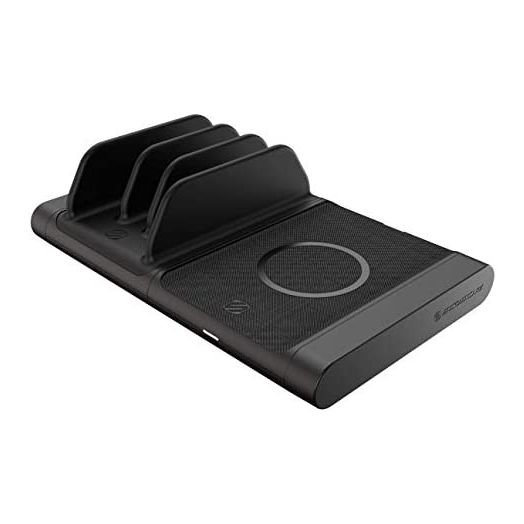 Scosche BLKIT5-SP0 BaseLynx Qi-Certified Modular Customizable Wireless Charging Station Compatible with all Qi, Power Delivery 3.0, Standard USB-C & USB-A Devices