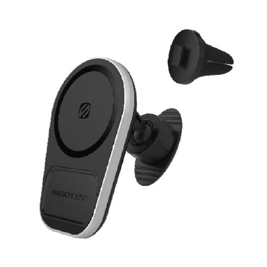 Scosche MPQ5DV-XTSP Dash/Vent Magnetic Qi-Certified Wireless Charging Mount Compatible with MagSafe, iPhone and Qi Devices MagicMount Pro Charge5