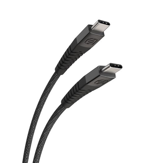 Scosche HDCCB4-SP Strikeline Heavy-Duty Premium USB-C to USB-C Charge & Sync Braided Cable 4-ft. Black/Space Gray
