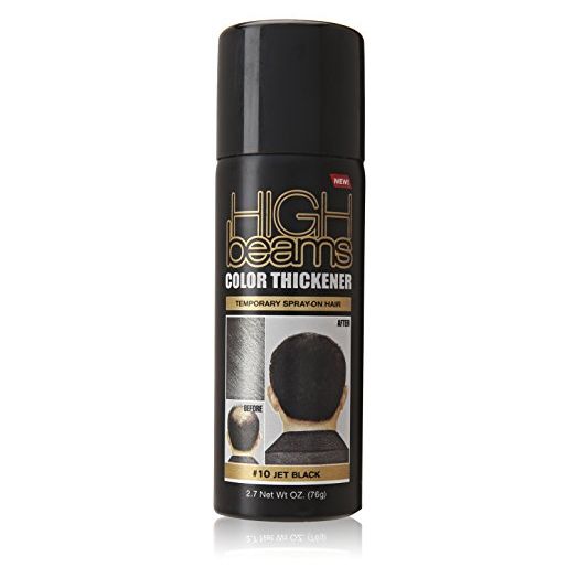 High Beams Color Thickener, Jet Black, 2.7 Oz, Salon Quality Quick-Fix Concealer Takes Grey Color Hair Away