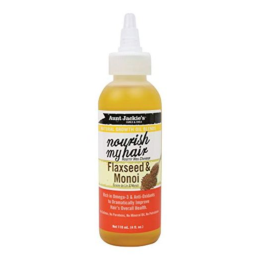 Aunt Jackie's Natural Growth Oil Nourish My Hair Flaxseed & Monoi, 4oz, 4 Oz