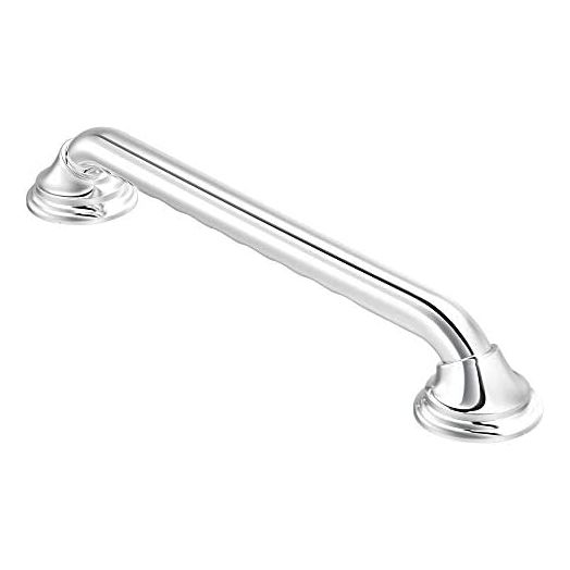 Moen R8712D3GCH Home Care 12-Inch Designer Bathroom Grab Bar with Curl Grip, Chrome
