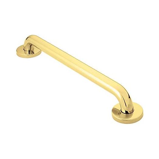 Moen R8718PB Home Care Bathroom Safety 18-Inch Grab Bar with Concealed Screws, Polished Brass