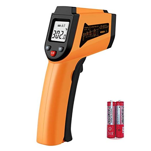 Laser Infrared Thermometer Non-Contact Digital Temperature Gun,-50°C to 400°C(-58°F to 752°F) IR Thermometer for Industrial,Kitchen Cooking,Ovens (Orange)