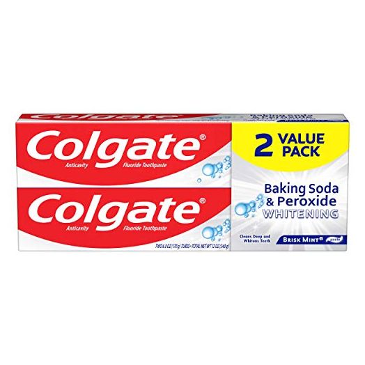 Colgate Baking Soda and Peroxide Whitening Toothpaste, 6 Ounce (Pack of 2)