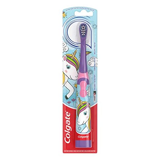Colgate Kids Electric Battery Powered Toothbrush for Ages 3+, Extra Soft, Unicorn