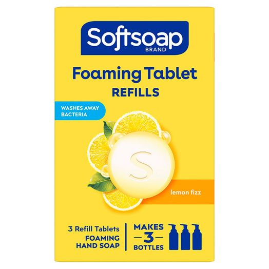 Softsoap Foaming Hand Soap Tablets Refill, Biodegradable Formula, Lemon Fizz - 3 Tabs