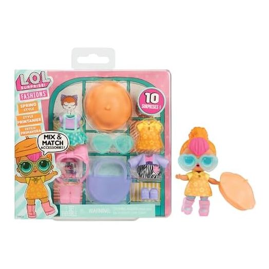 LOL Surprise Fashion Packs Spring Style - 6 Unique Styles Each with (3) Outfits, (2) Pairs of Shoes, (4) Accessories – Mix and Match Styles to Create Tons of New Looks - Great Gift for Girls Age 4+