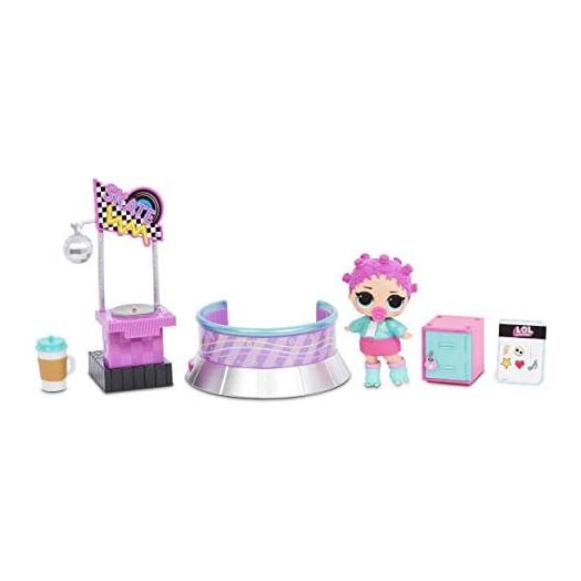 LOL Surprise Furniture Roller Rink with Roller Skater Doll & 10+ Surprises, Furniture, Disco, DJ Stage Room playsets for Toddler Kids Boy and Girls Ages 4+