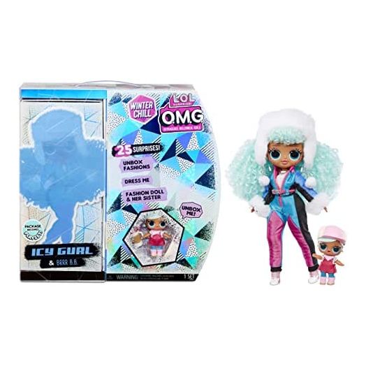 L.O.L. Surprise! O.M.G. Winter Chill ICY Gurl Fashion Doll & Brrr B.B. Doll with 25 Surprises (570240)