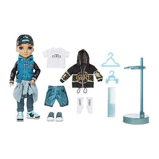Rainbow High River Kendall – Teal Boy Fashion Doll with 2 Complete Doll Outfits to Mix & Match and Doll Accessories, Great Gift for Kids 6-12 Years Old , Blue