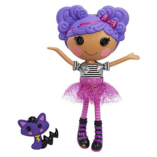 Lalaloopsy Doll- Storm E. Sky and Cool Cat, 13" Rocker Musician Doll with Purple Hair, Pink/Black Outfit & Accessories, Reusable House Playset- Gifts for Kids, Toys for Girls Ages 3 4 5+ to 103 Years
