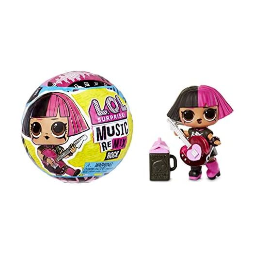 LOL Surprise Remix Rock Dolls Lil Sisters with 7 Surprises Including Instrument - Collectible Doll Toy, Gift for Kids, Toys for Girls and Boys Ages 4 5 6 7+ Years Old, Multi color
